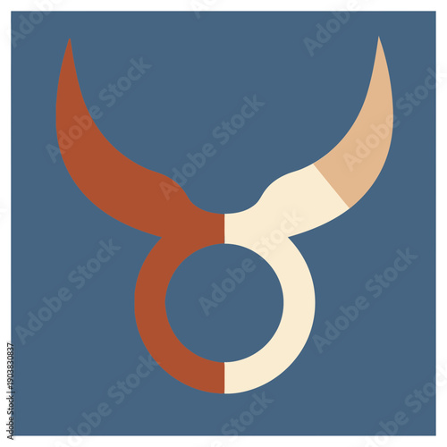Taurus Zodiac Sign Symbol Illustration Design.
