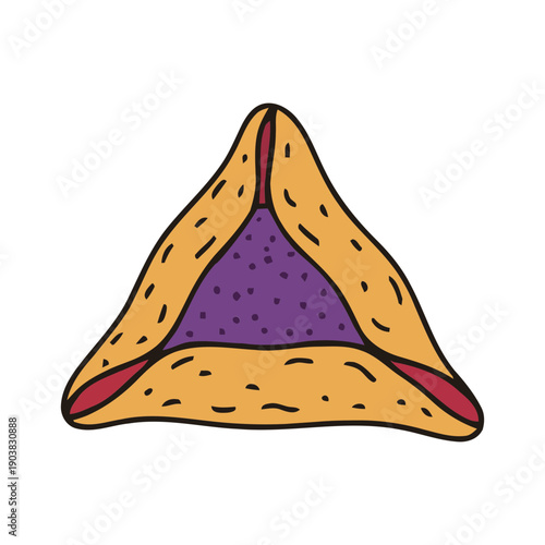 Purim vector illustration with carnival elements. Happy Purim, Jewish festival, carnival, Purim paraphernalia icons. Purim carnival, Jewish holiday.