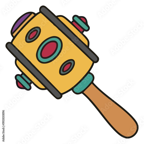 Purim vector illustration with carnival elements. Happy Purim, Jewish festival, carnival, Purim paraphernalia icons. Purim carnival, Jewish holiday.