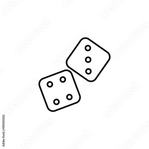 dice vector icon. flat sign for mobile concept and web design. Symbol, logo illustration. Vector graphics
