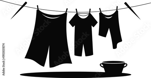 clothes hanging on a clothesline