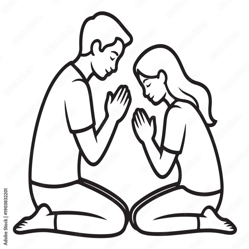 Obraz premium vector illustration of a couple