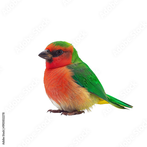 Brightly Colored Bird Standing on a White Surface in a Natural Pose During Da...