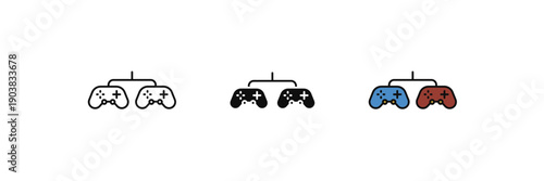 multiplayer icon. Line, solid and filled outline colorful version, outline and filled vector sign. Idea Symbol, logo illustration. Vector graphics