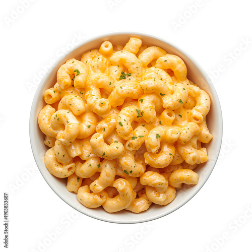 Bowl Filled With Macaroni and Cheese Served in a White Dish During a Casual M...