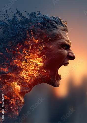 Fiery Explosion of Passion and Energy in a Transformation, Emotional Power