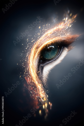 Magic Eye with Sparkling Cosmic Particles in a Mystical Theme