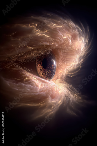 Futuristic Glowing Eye Energy Concept in Motion Visual Background