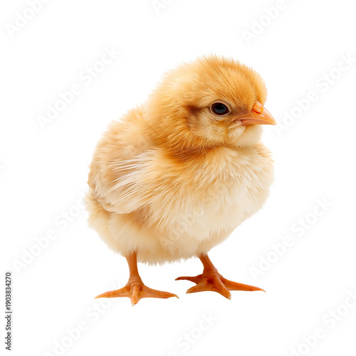 Small Yellow Chick Stands Alone in a Bright Setting During Daylight Hours
