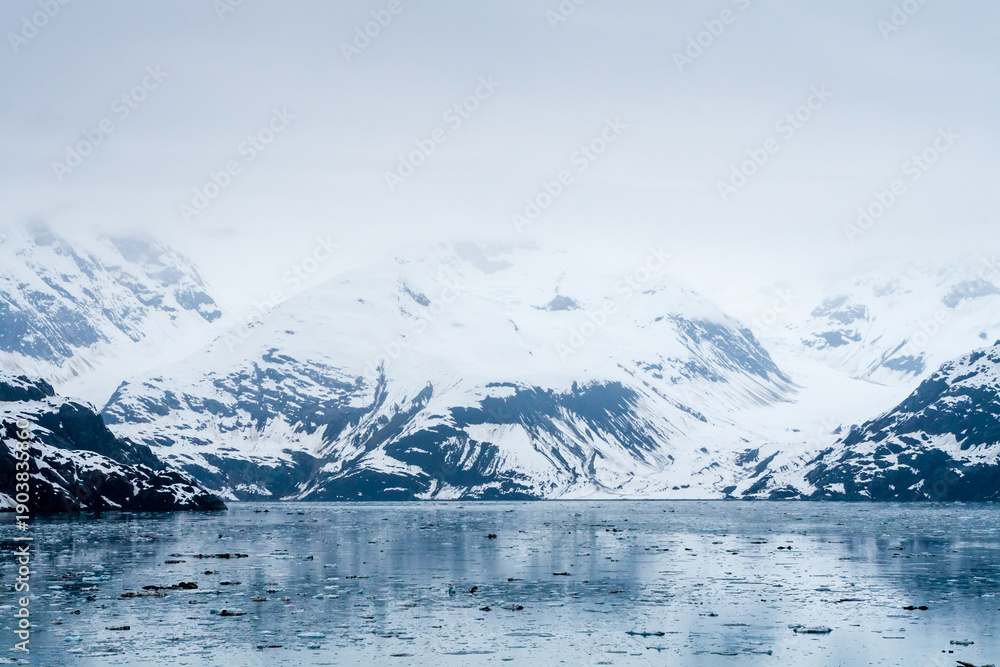 Obraz premium Foggy landscape in Glacier Bay National Park, Alaska