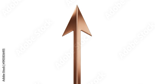 Copper arrow pointing up isolated PNG, direction symbol for growth and success on transparent background Free Download Copper arrow pointing up isolated PNG, direction symbol for growth and success on transparent background - GFXLoad