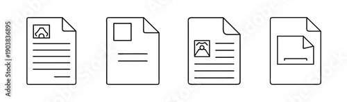 Document icons with profile picture and text for resumes or applications
