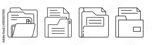 Folder icons for organizing documents, files, and information management.