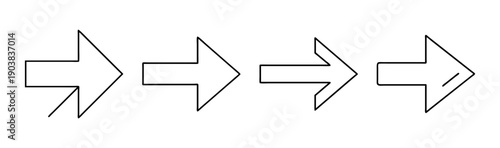 Four distinct outline arrow icons pointing to the right for navigation.