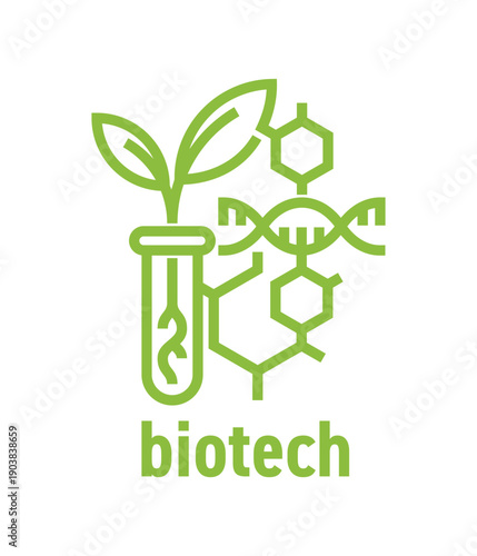 Biotech emblem - in bold line style