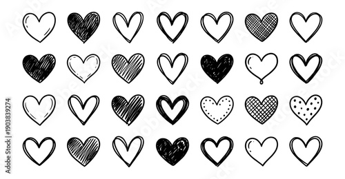 Hand Drawn Doodle Leaf Icons Collection Botanical Foliage Sketch Elements Set Autumn Spring Nature Vector Illustrations Black White Outline Graphics Organic Plant Shapes Variety