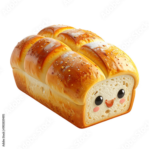 Cute Loaf of Bread with Sprinkles on Transparent Background
