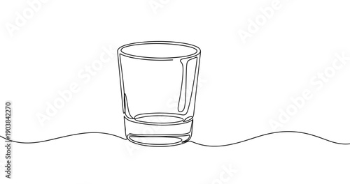 Minimalist line art of an empty glass on a simple background. Non editable stroke