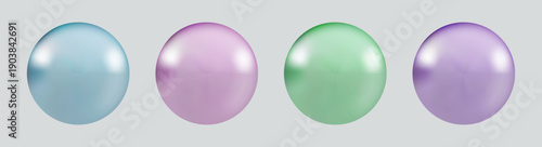 Realistic glossy  rainbow ball.Abstract 3D light bubble with glare.Geometric abstract  iridescent liquid shape.