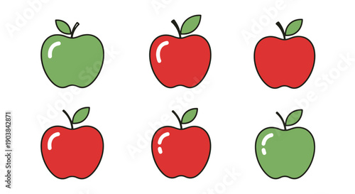 Apple Line art digital illustration