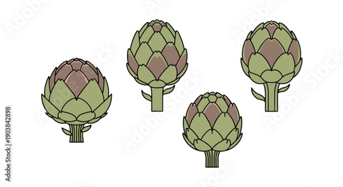 Artichoke Line art vector