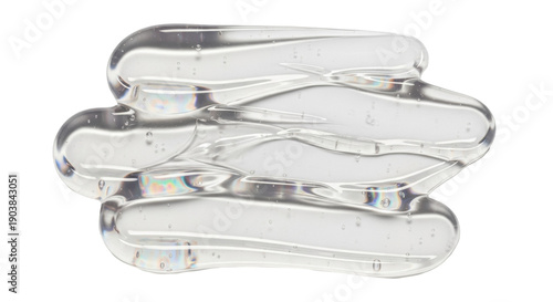 Transparent gel smear isolated PNG on transparent background, cosmetic serum swatch for skincare and beauty product design