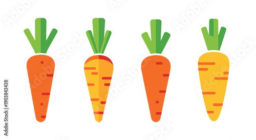 Carrot Line art color filled abstract design trendy