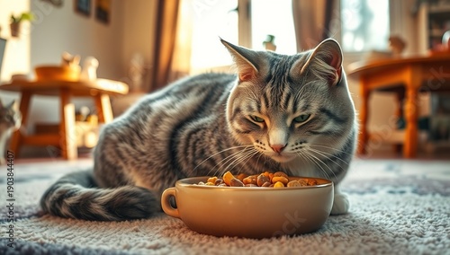 Healthy Happy Cat Eating
