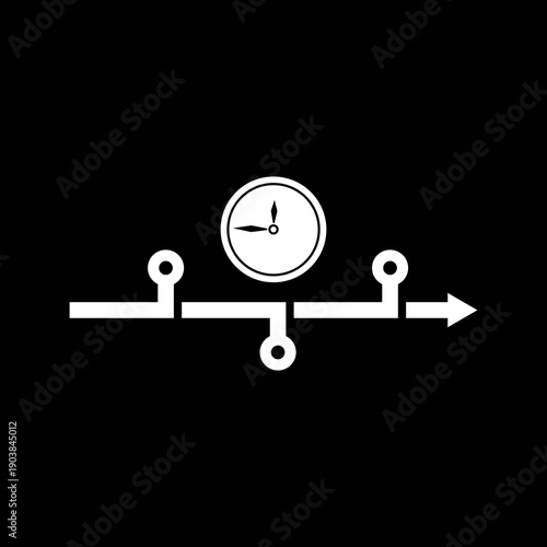 Timeline symbol icon isolated on black background