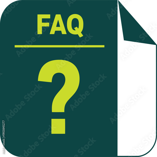 Frequently asked questions document icon with question mark Vector