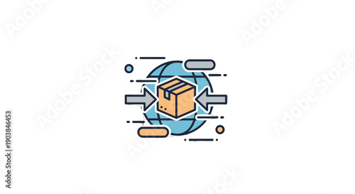 Minimalist icon representing global shipping and logistics services.