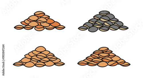Lentils Line art colorful digital illustration