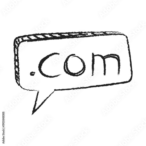 Hand Drawn Dot Com Website Domain Speech Bubble Symbol