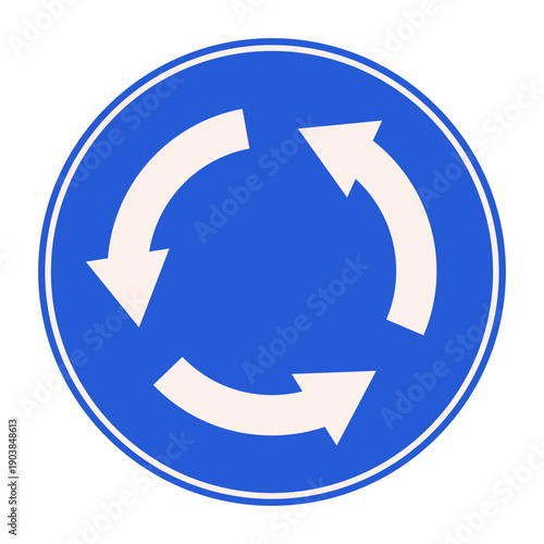 Free Download International Mandatory Roundabout Traffic Sign Symbol Illustration - GFXLoad