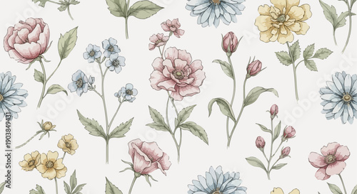 Lush Spring Bloom Floral Pattern