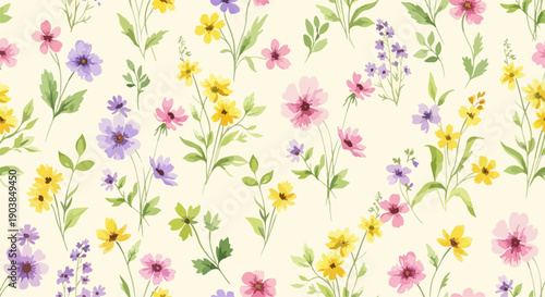 Fresh Spring Flowers Decorative Design