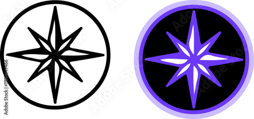 Nautical Compass Star Icon for Travel Navigation and Future Direction