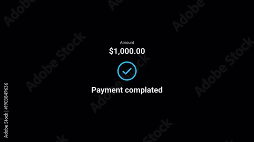 Payment done popup notification animation with alpha channel