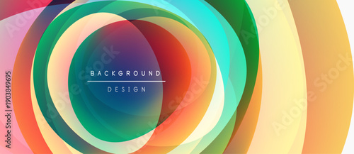 Abstract colorful circles overlap creating dynamic visual effect. Center text reads background design. Bright hues dominate composition.