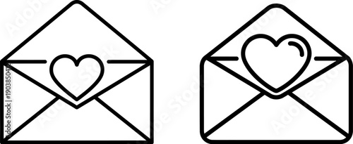 Two envelopes with hearts