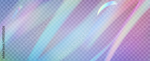 Iridescent Prism Background. Rainbow Light Leak Effect.  Gem Sparkles In Sunlight With Color Glow, Gradient Lens, And Soft Glass. Iridescent Crystal Prism Background With Light.