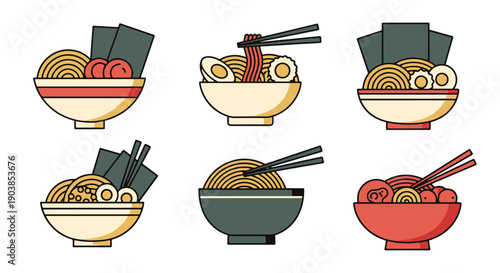 Ramen Line art graphic