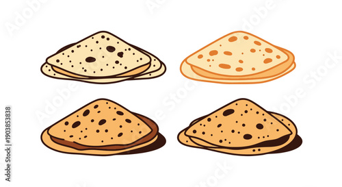 Roti Line art vector vibrant color