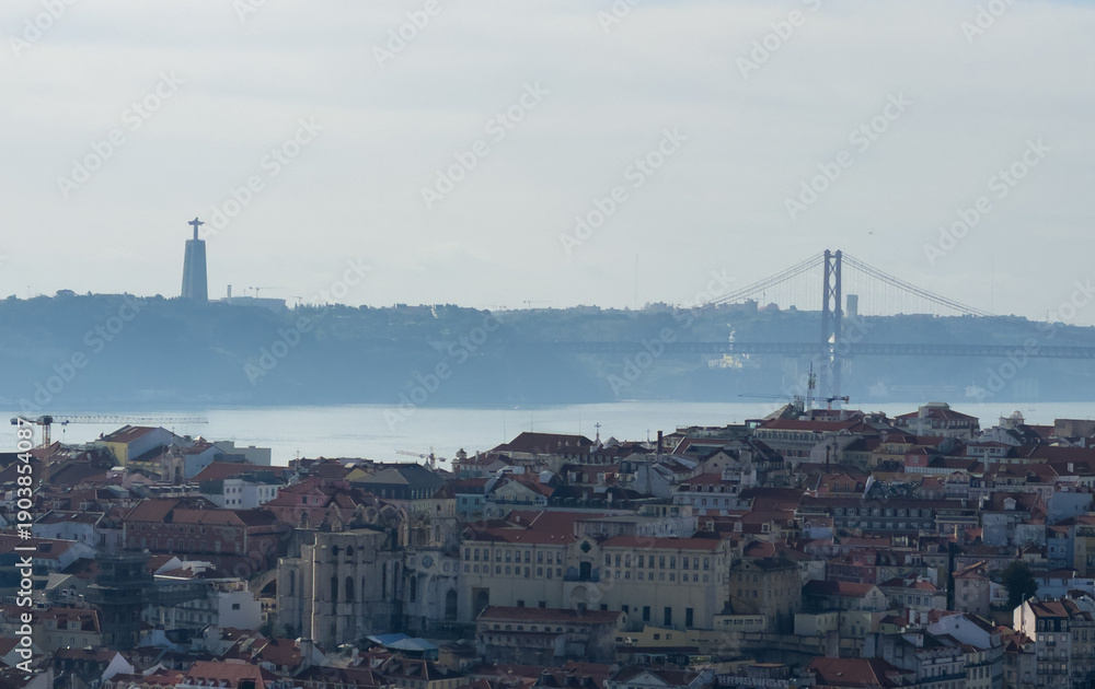 Fototapeta premium Panoramic views of the beautiful city of Lisbon, capital of Portugal