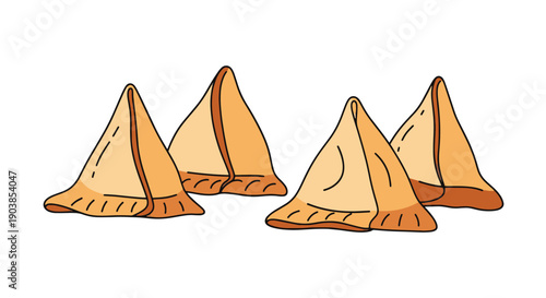 Samosa Line art colorful design