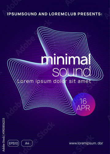 Night Club Set. Pink Fest Design. Discotheque Trance Template. Electro Cover. Blue Night Club Flyer. Psychedelic Disco Illustration. Sound Magazine. Violet Night Club Set