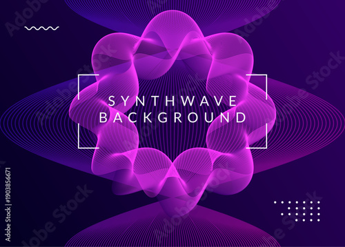 Fest Banner. Blue Music Poster. Edm Background. Pink Techno Flyer. Dj Electro Graphic. Trance Cover. Nightclub Audio Illustration. Violet Fest Banner