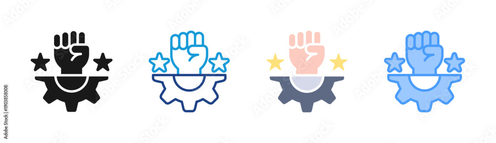 Obraz premium Determination icon set multiple style collection