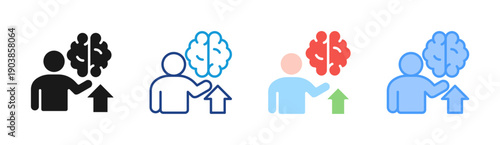 Self Growth icon set multiple style collection