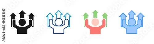 Personal Growth icon set multiple style collection